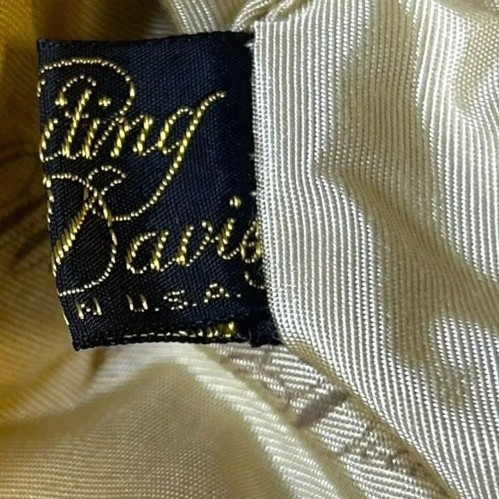 Whiting & Davis Vintage Cream Metal Mesh & Leather Handbag Purse Evening Bag